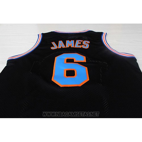 Camiseta Tune Squad Lebron James NO 6 Negro